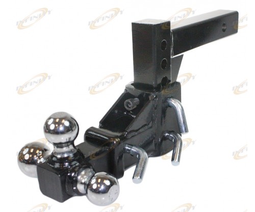3 Ball Adjustable Vertical Travel Solid Raise Drop Tri-Ball Tow Hitch Mount 2"